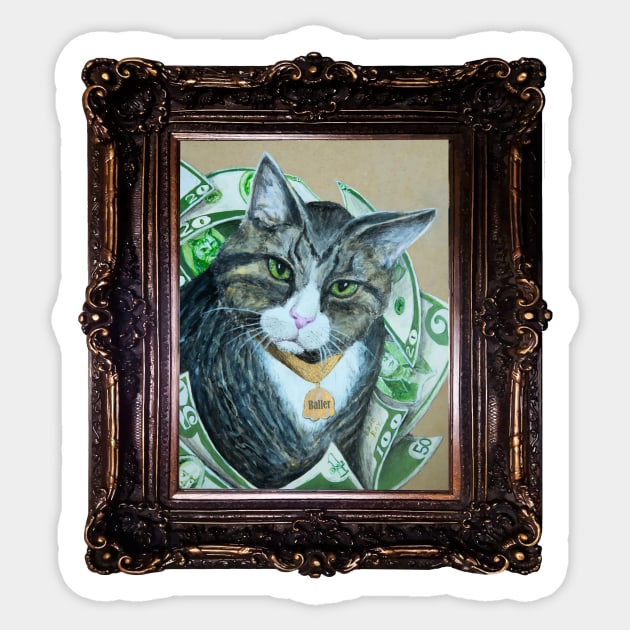 Baller Cat Making Biscuits on Dat Money Sticker by DeifiedDesigns